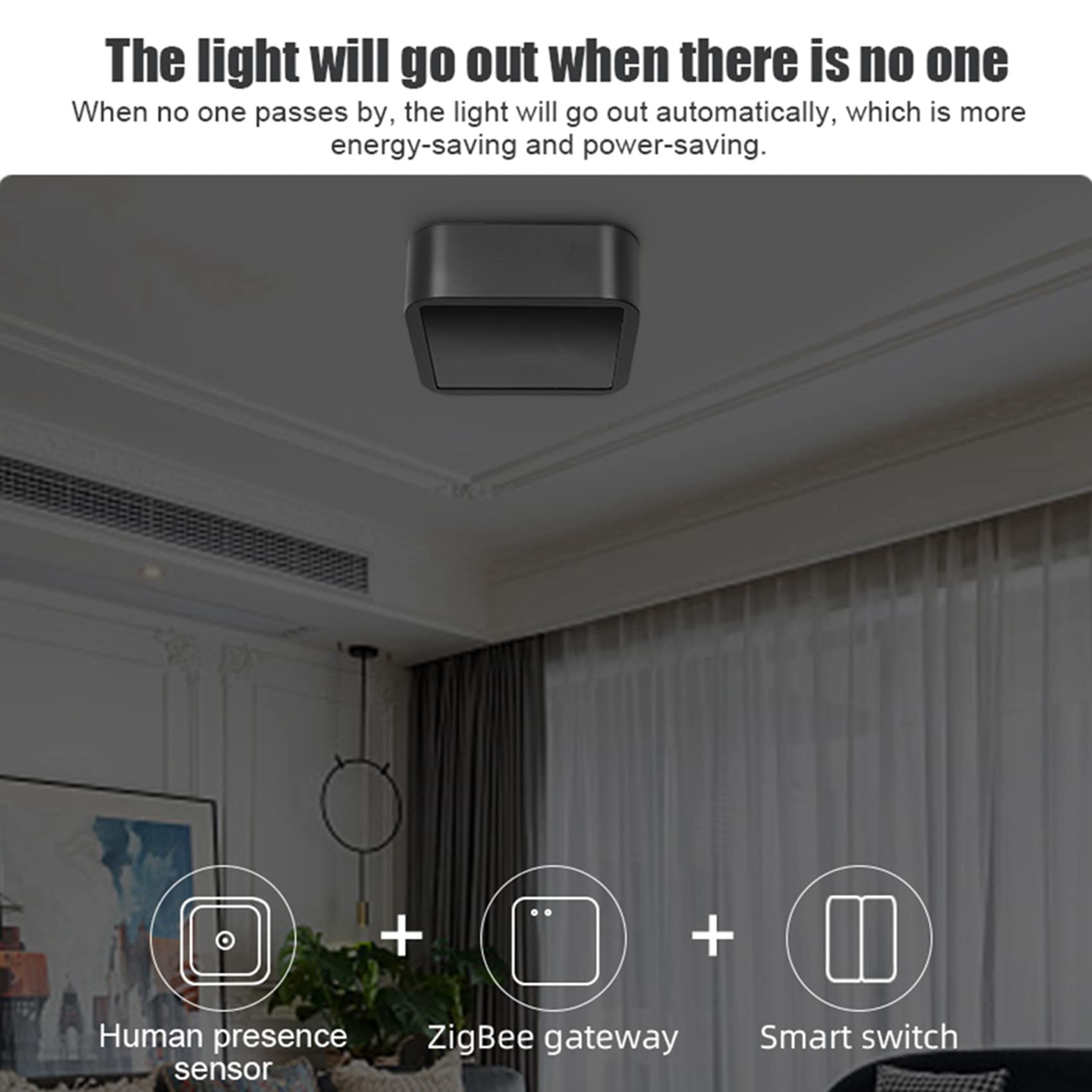 SHABD 5X Sensor de Presencia ZigBee, Radar mmWave, Detección de Alta Precisión, Hogar Inteligente, Cuerpo Humano Existente, Soporte de Sensor Tuya