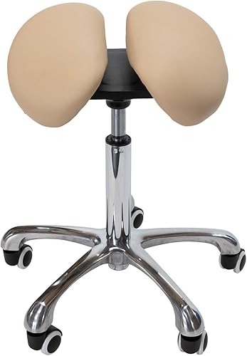 Miniatura 3 de Taburete de sillín con asiento dividido (beige)