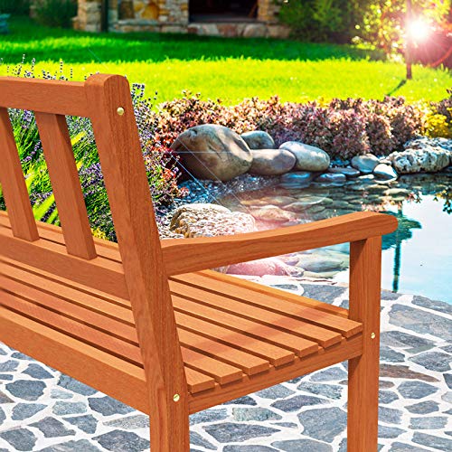 Casaria Gartenbank Kensington Akazie Holz Wetterfest 320kg Belastbar 120x90x58cm FSC® Garten Bank Holzbank Sitzbank Parkbank 2-Sitzer Gartenmöbel – Bild 6