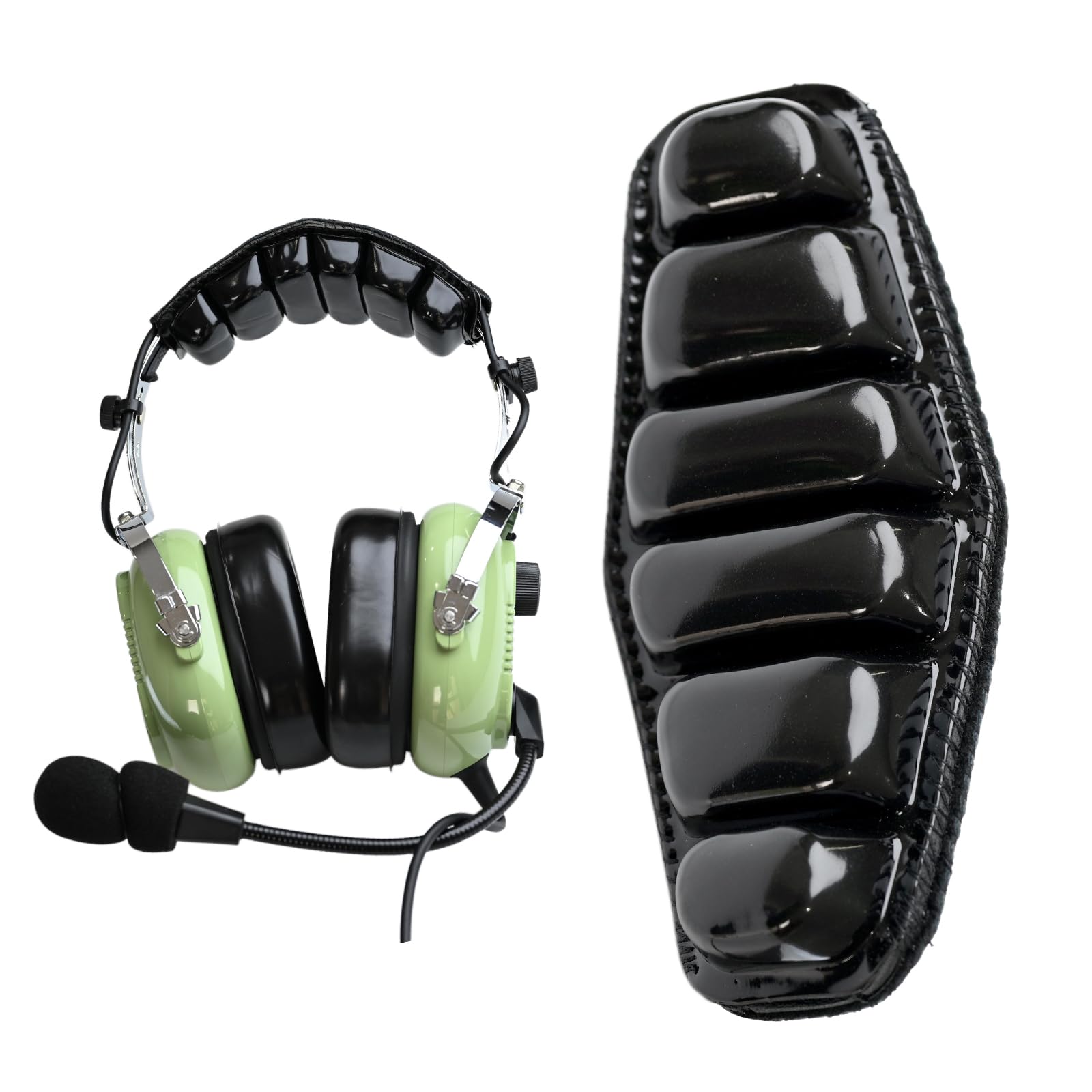 stdgove GA Headphone Headband Head Pad Kit Cover Padding Replacement with Thick Cooling Soft Cooling Foam for General Aviation Pilot Headset（Black）