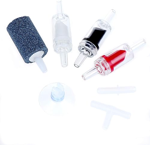 Miniatura 3 de Kit de accesorios de bomba de aire para tanque de pescado, 60 piezas, 18 válvulas de retención, 6 piedras de aire de burbujas, 12 clips de ventosa,