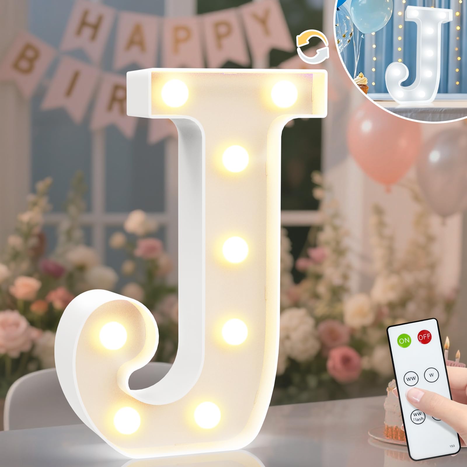 8.8" Decorative LED Light Up Numbers, Marquee Numbers Lights for 7th Birthday Decorations, Lighted Number Sign for Birthday Party Night Lights Wedding Anniversary Home Wall Decor, White Number 7 — view 63