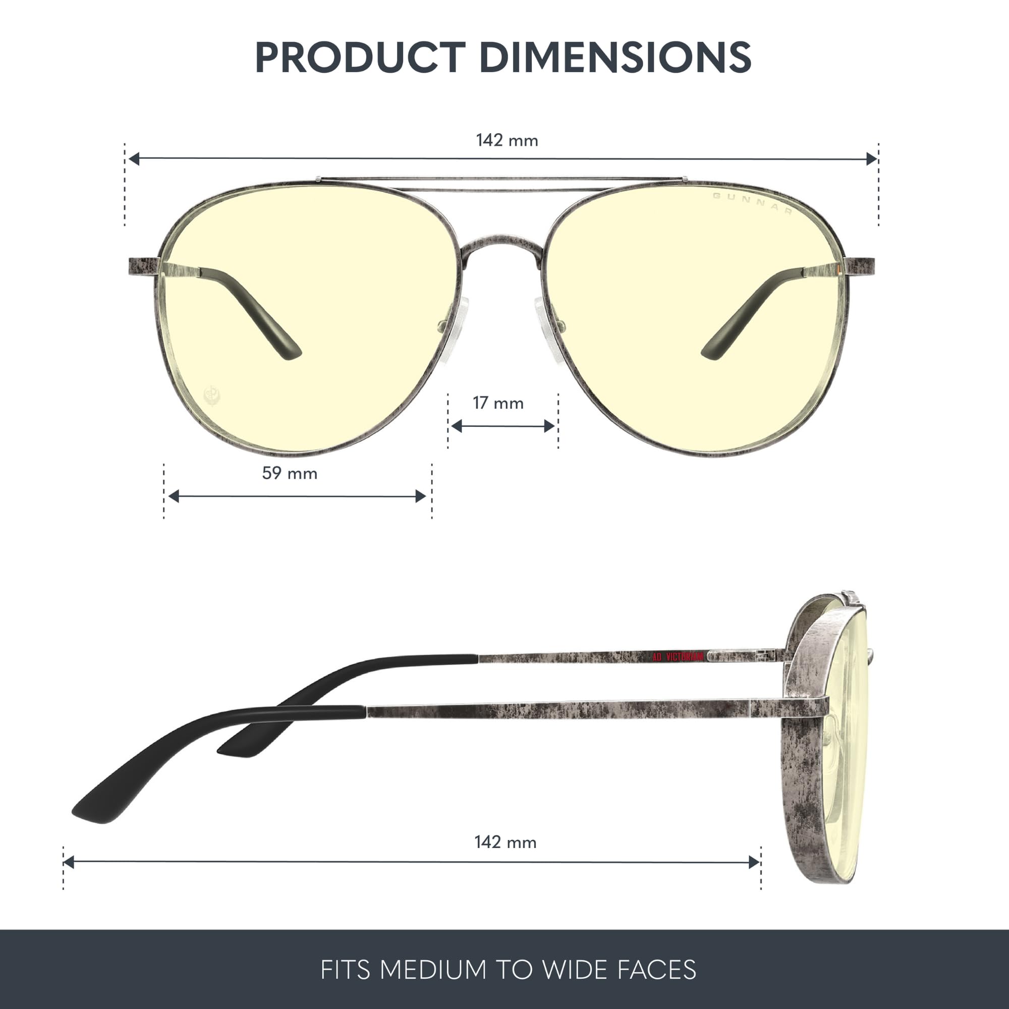 Gunnar x Fallout Brille - Brotherhood of Steel - Amber/Sun Shift | Computer-/Gaming-Brille - Fallout Brotherhood of Steel - Gunmetal - Amber/Sun Shift - 65–90 % Blaulicht