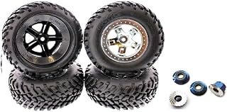 Traxxas Slash Wheels and Tires, These Tires are for Best Performance of Your Slash, Comes with 4 Blue Aluminum Wheel Nuts