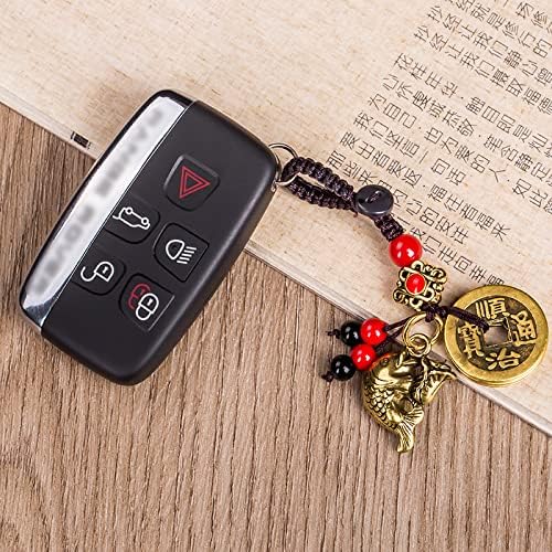 真鍮の愛らしいレトロなデスクトップ装飾キーチェーンペンダントブラスフィッシュハグキャベツカーキーチェーンペンダントハンドウーヴェン5