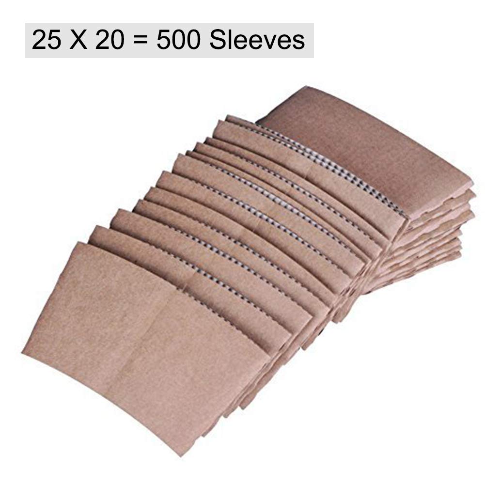 Luckypack 500 Piece Cup Sleeve Corrugated Jacket Cafe Drink Disposable Paper Coffee Cup Sleeves