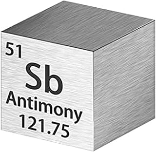 Tungsten Cube Metal Density Cubes Pure Metal High Density Element Cube for Element Collections Lab Experiment Material Hobbies Heavy Small Objects Experience (Antimony, 1 Inch)