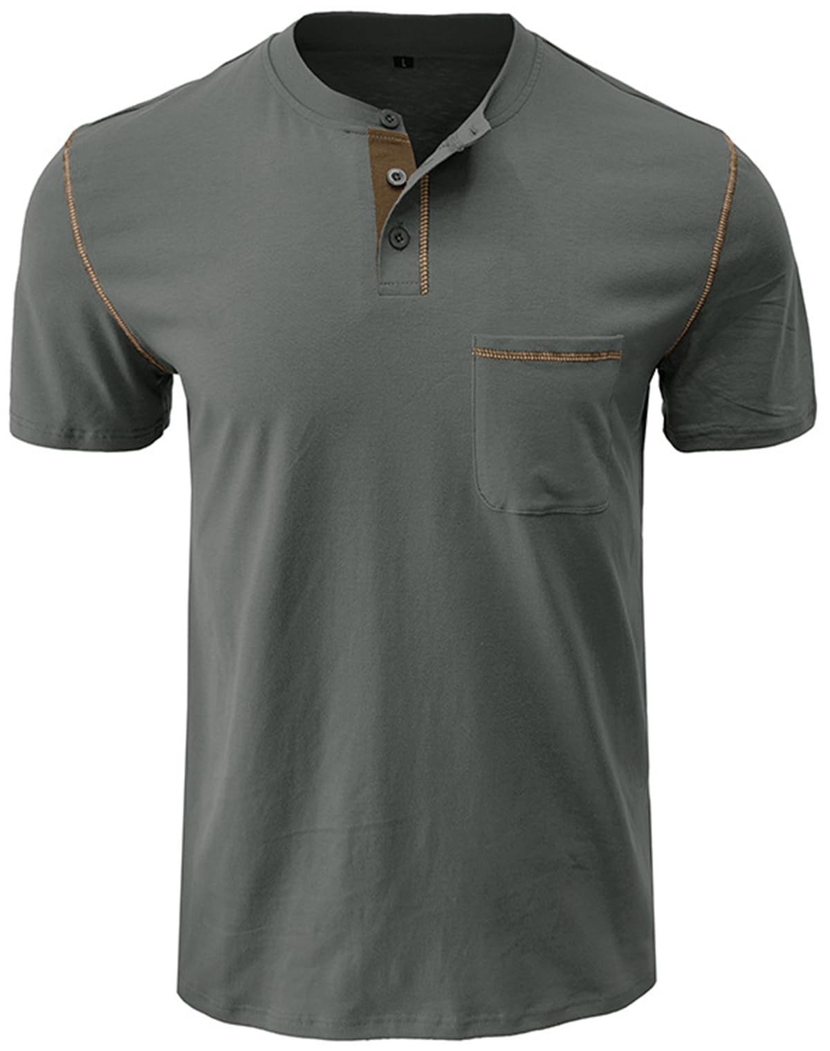 WirltteMen's Henley T Shirts Short Sleeve Lightweight Button Cotton T-Shirt Casual Crew Neck Tops