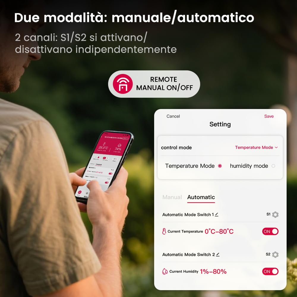 TONGOU to-Q-VTH Regolatore di temperatura con sonda,WiFi Termostato Interruttore Collegato 16A Smart Switch Dry Contact
