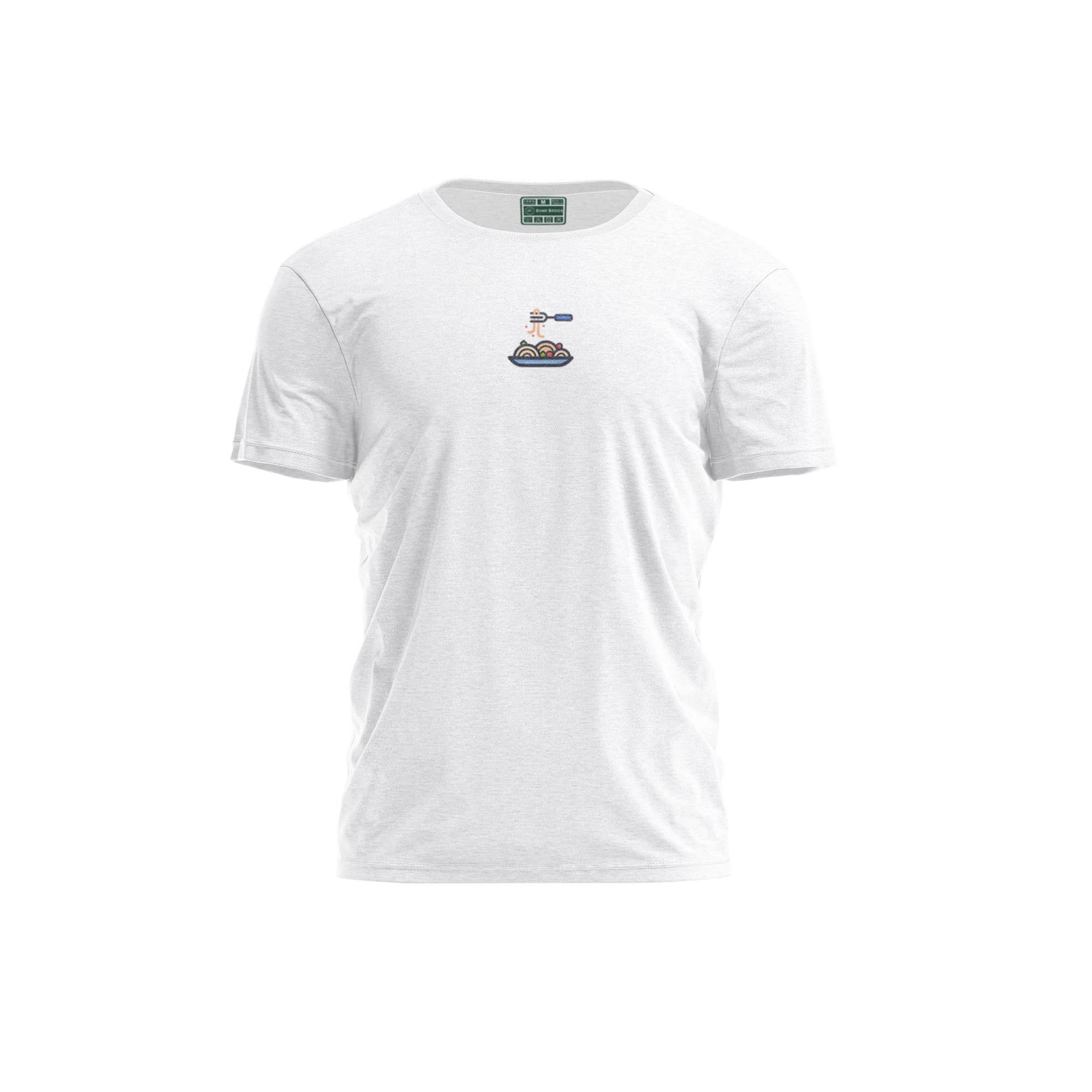 Bona Basics, Digitally Printed, Men's Basic T-Shirt,%100 Cotton, White, Casual, Men's Tops, Size: M