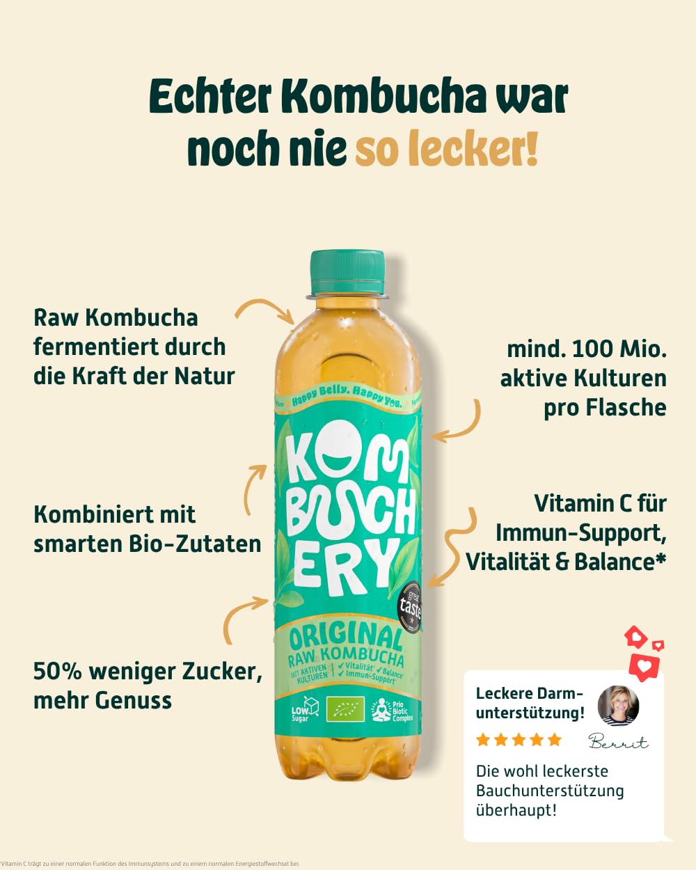 KOMBUCHERY® Balance Bundle | Raw Kombucha BIO | 12 x 400ml | Fermentierter Tee mit aktiven Darm-Kulturen | Zuckerarm & Kalorienarm | Unpasteurisiert, PrioBiotic, Vegan, Testsieger | inkl. 3€ PFAND