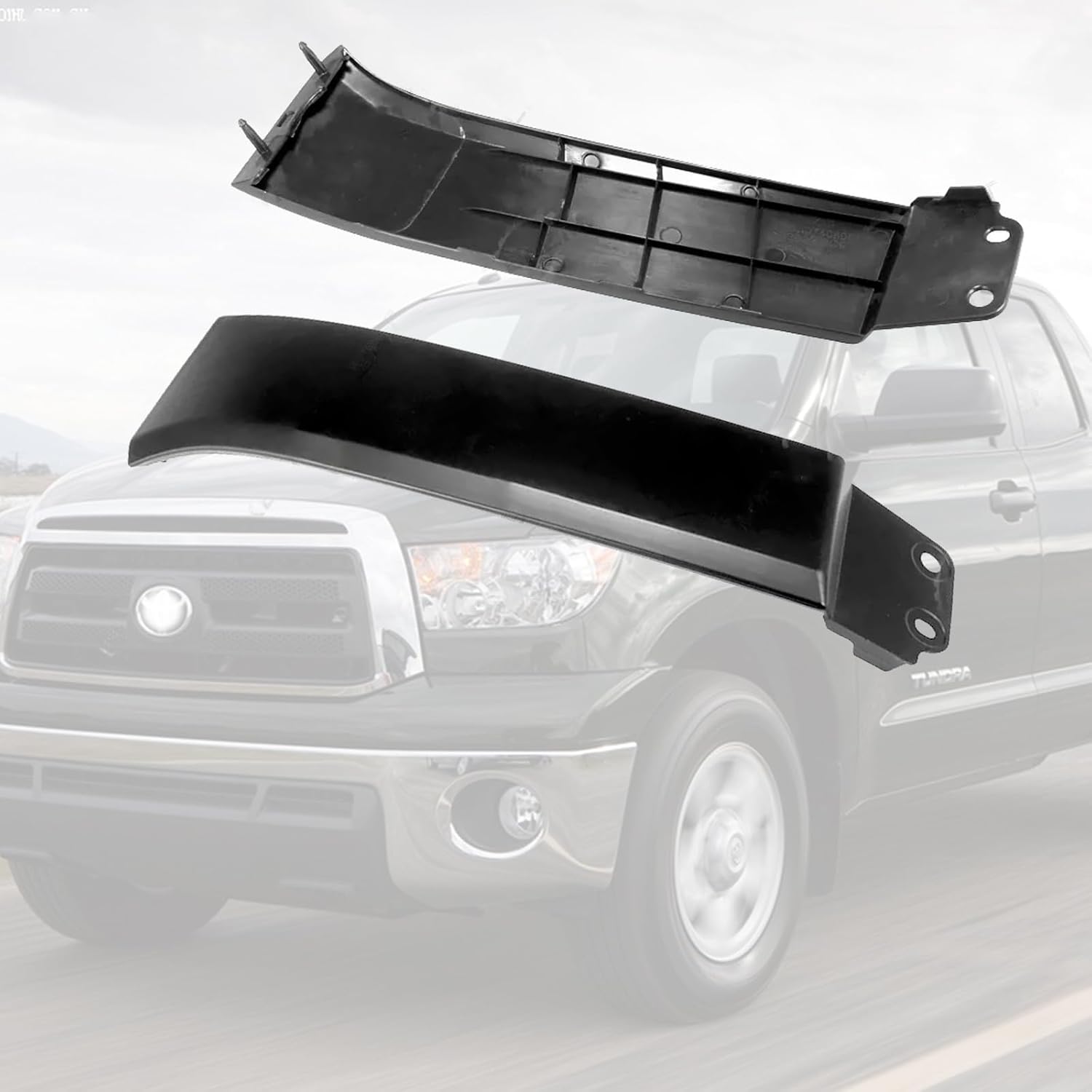 Headlight Filler Trim Panels for Toyota Tundra 2007-2013 / Sequoia 2008-2017 Upper Front Bumper Grille Cover Accessories LH&RH Pair Set Replace#: 539310C901 539320C901