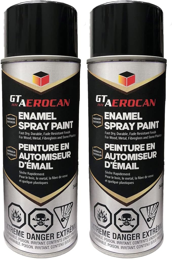 GT Aerocan Premium Multi Purpose Enamel Spray Paint 340g 2 Pack (Gloss