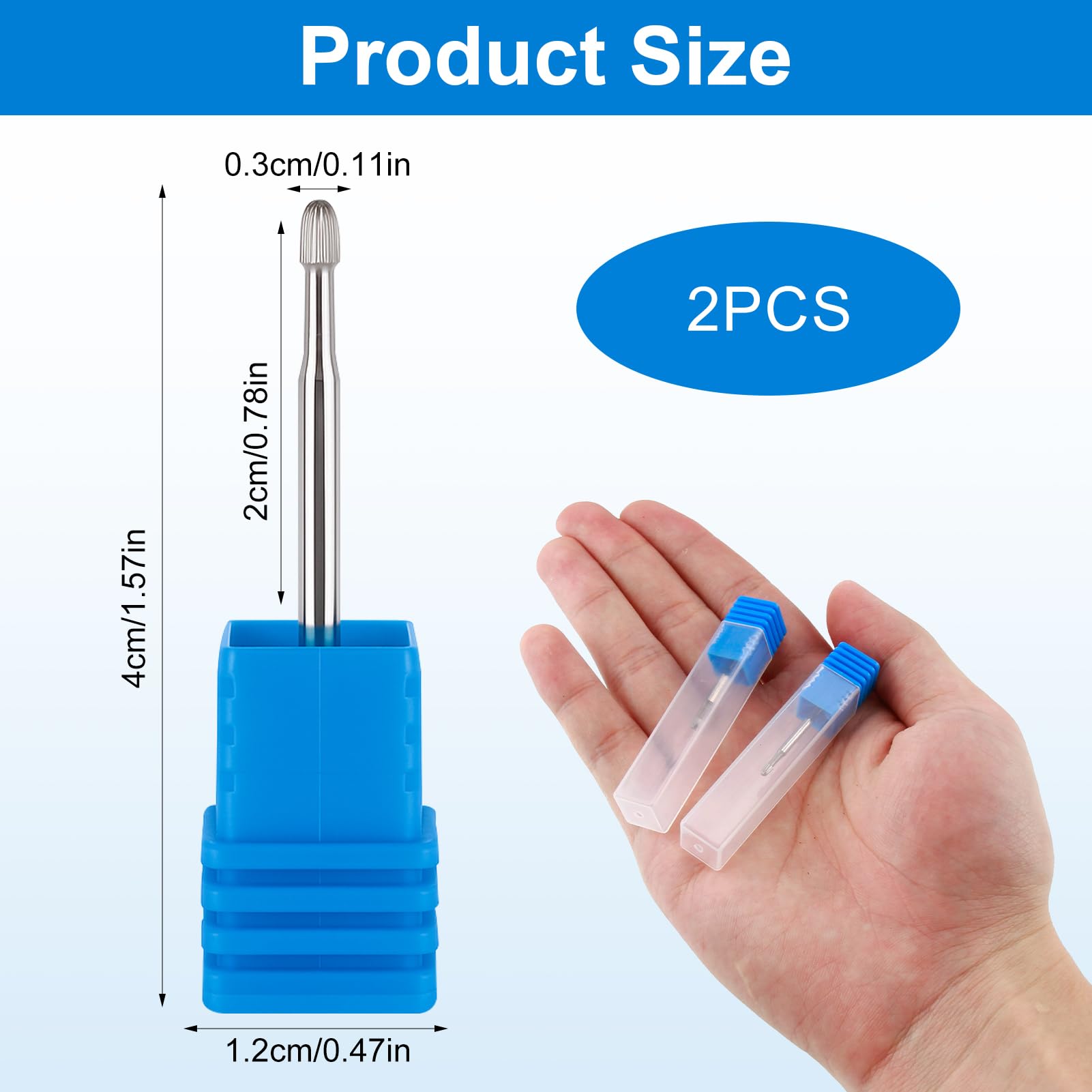 2 PCS Brocas Torno Uñas Profesional de Carburo para Quitar Cutículas y Piel Muerta, Grano Medio, Forma de Seta, Compatible con Tornos Eléctricos para Manicure y Pedicure