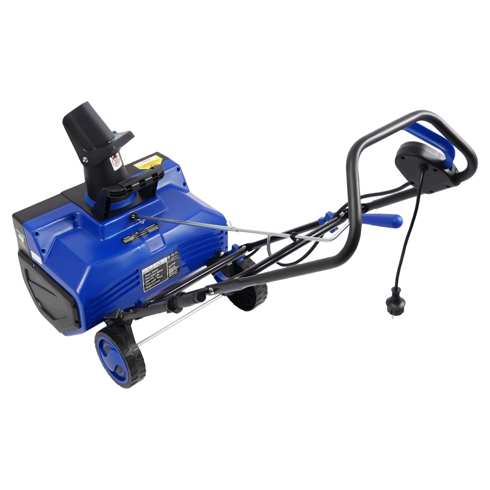Spazzaneve elettrico da 2400 W con larghezza di 56 cm, altezza di lancio, 7,6 m, spazzaneve per casa e cortile, spazzaneve elettrico con illuminazione a LED e 180°, per casa, manutenzione stradale