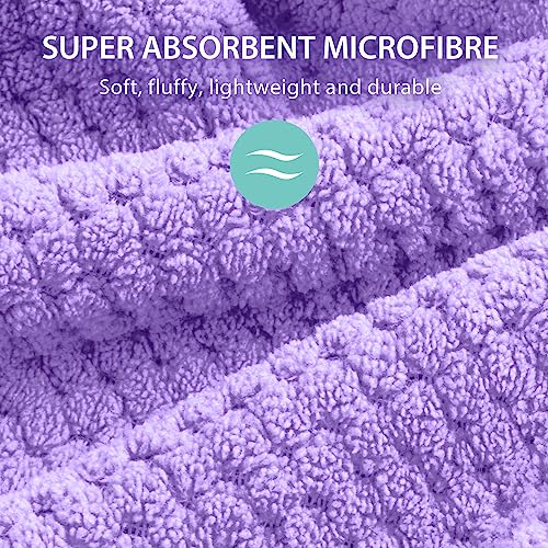 Image of YFONG X-Large Hair Towel Wrap for Women, Super Absorbent Microfiber Hair Towel for Curly Hair, Fast Drying Hair Turbans with Elastic,Hair Drying Towel Wrap for Hair Care 30 inch X 40 inch (Purple)