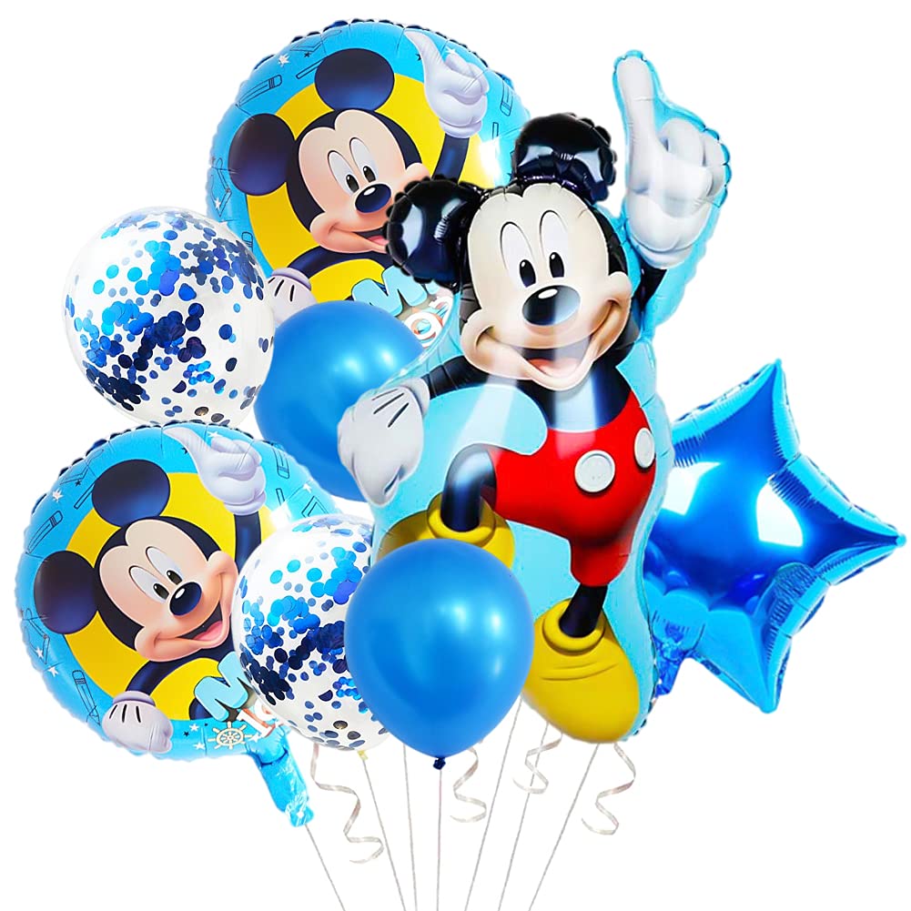 Hilloly 16 Pcs Party Balloons,Mickey Themed Party Supplies,Birthday Balloon Decoration,Aluminum Film Balloon,Children's Birthday,Suitable for All Kinds of Party Background Wall Layout