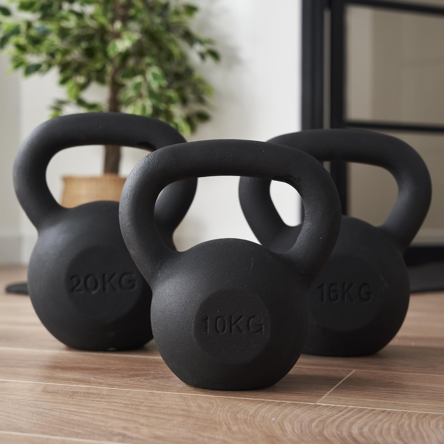 Athlyt Kettlebell żeliwny, 10 kg, czarny