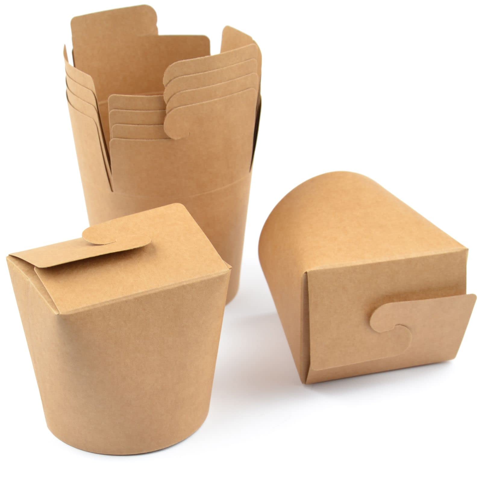 Generisch 500 Stück Dönerboxen, Kraft, 750 ml (26 OZ) Braun Kebab Snackbox Foodcontainer Pappbox Nudelbox Asiabox Pastaboxen Food-Boxen Take-away Imbiss Pommes-Box