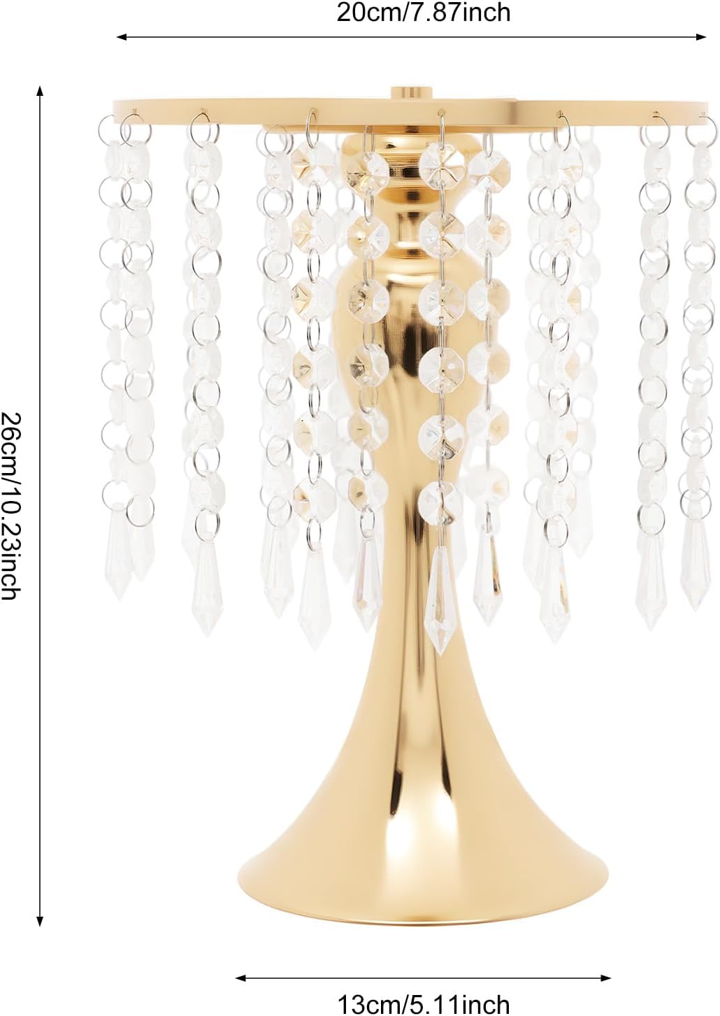 10pcs Wedding Centerpieces, Flower Arrangement Stand, Crystal Flower Stand Wedding Centerpieces, Bulk Metal Vases for Reception Party (Gold)