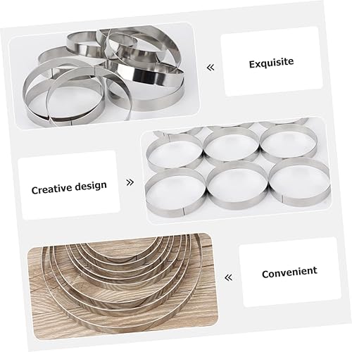 Miniatura 2 de BESTonZON 2 anillos redondos de acero inoxidable de 7.9 pulgadas para hornear pizza, pasteles, panqueques, magdalenas y moldes de pastelería,
