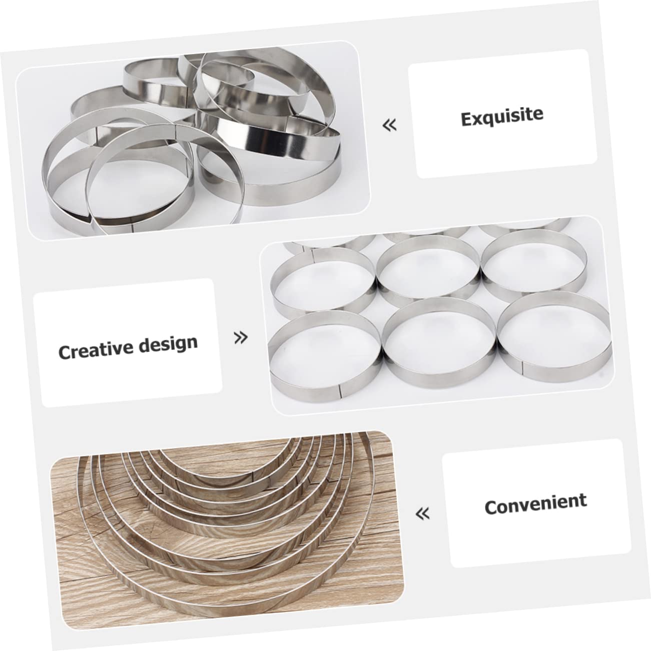 BESTonZON 2 PCS 7 Inch Round Cake Mold Pastry Ring, Stainless Steel Muffin Rings, Nonstick Mousse and Tart Rings, Versatile Baking Tool for Desserts, Pizza, Pancakes, and More