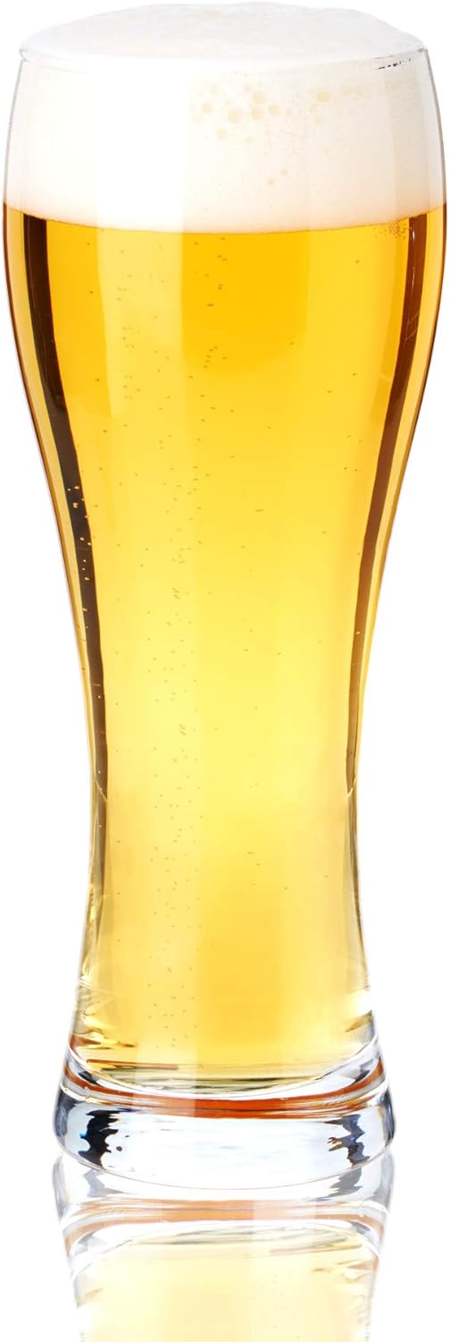 Clear 23 oz Large Wheat and Pilsner Beer Glass Set