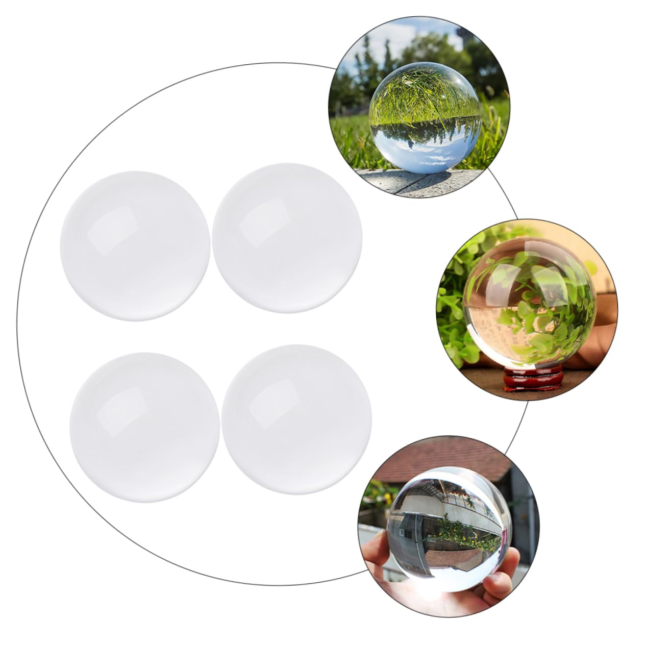 Amazon.co.jp: 透明なガラス玉 クリスタルボールプロップスフィア