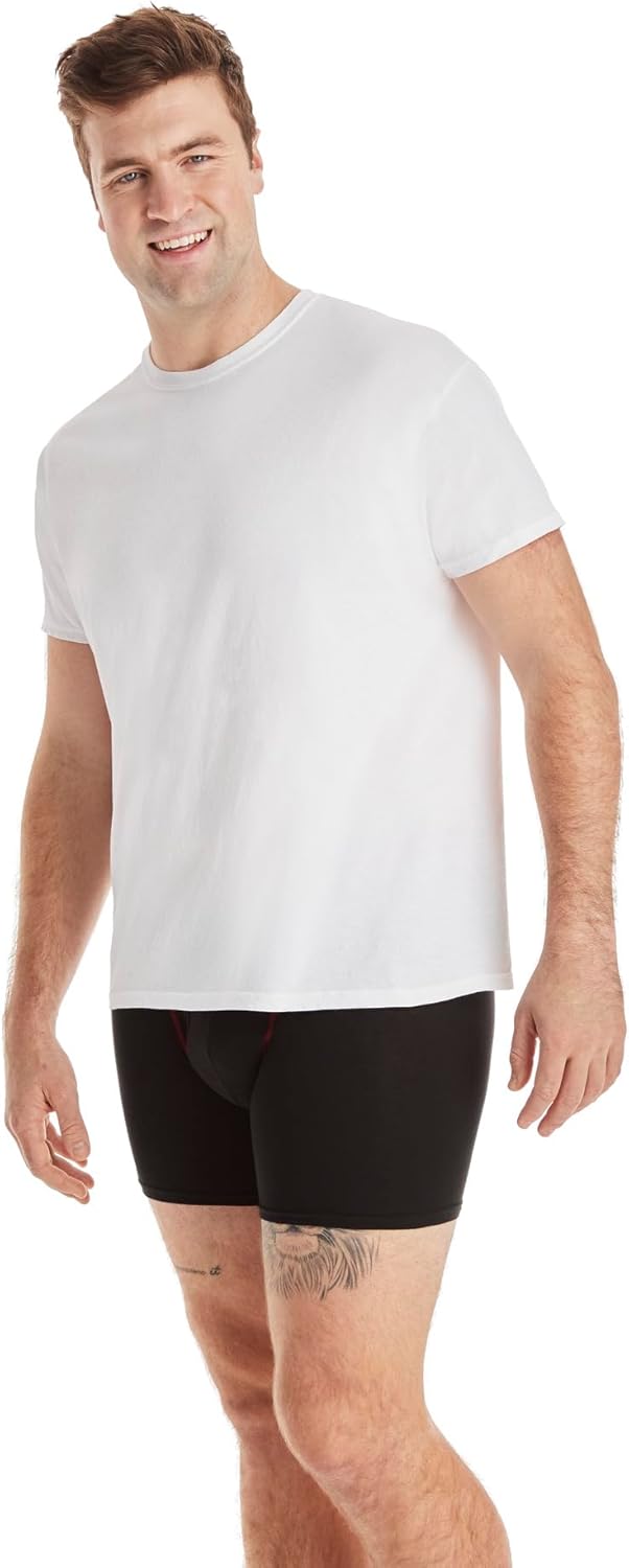 Hanes Men's 4 Pack FreshIQ Crewneck Undershirt - Image 4