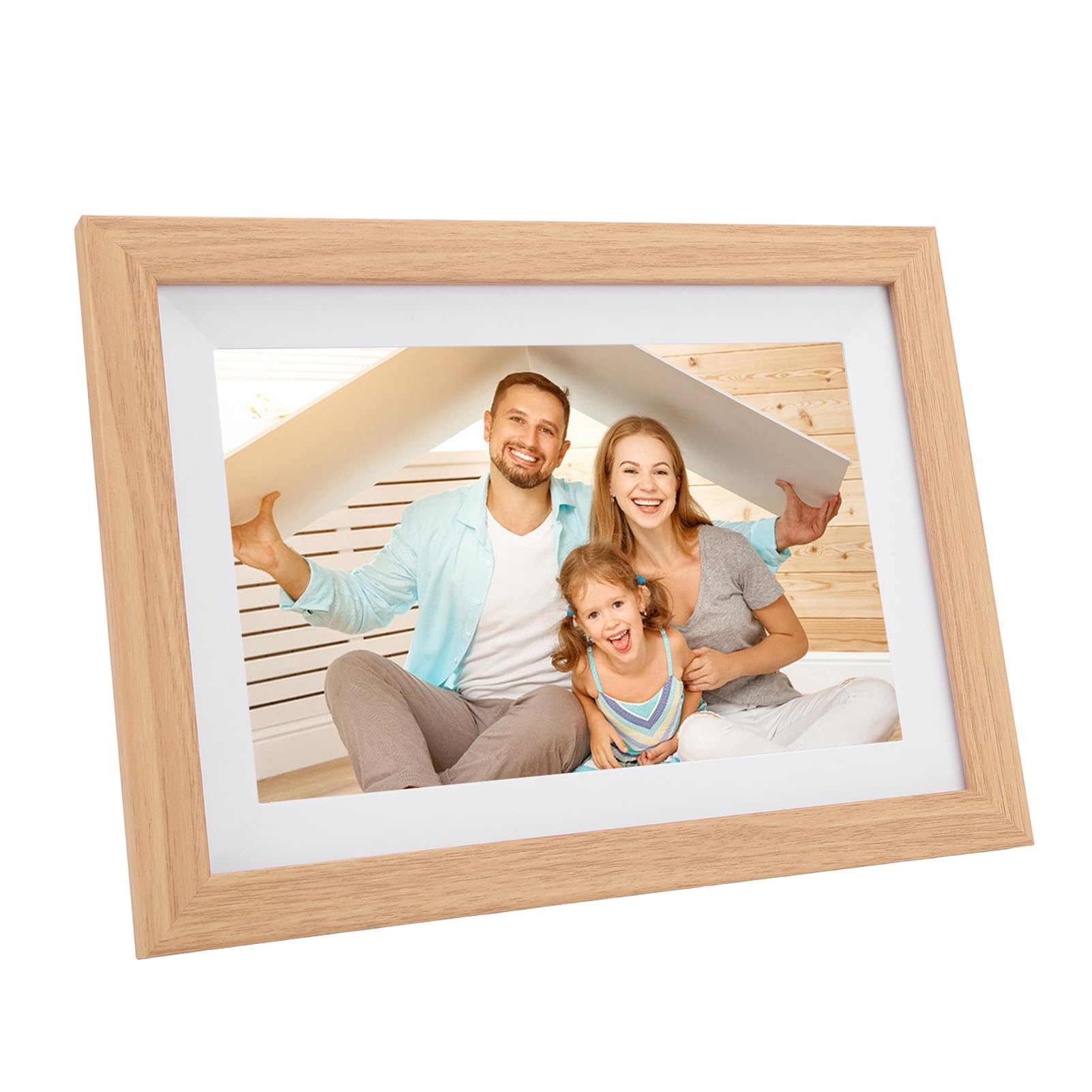 10 Inch Digital Picture Frame, 16G Storage, IPS Wide Screen, RK3126 Quad Core, Frameo App, Wall Mounted Electronic Digital Photo Frame (US Plug)