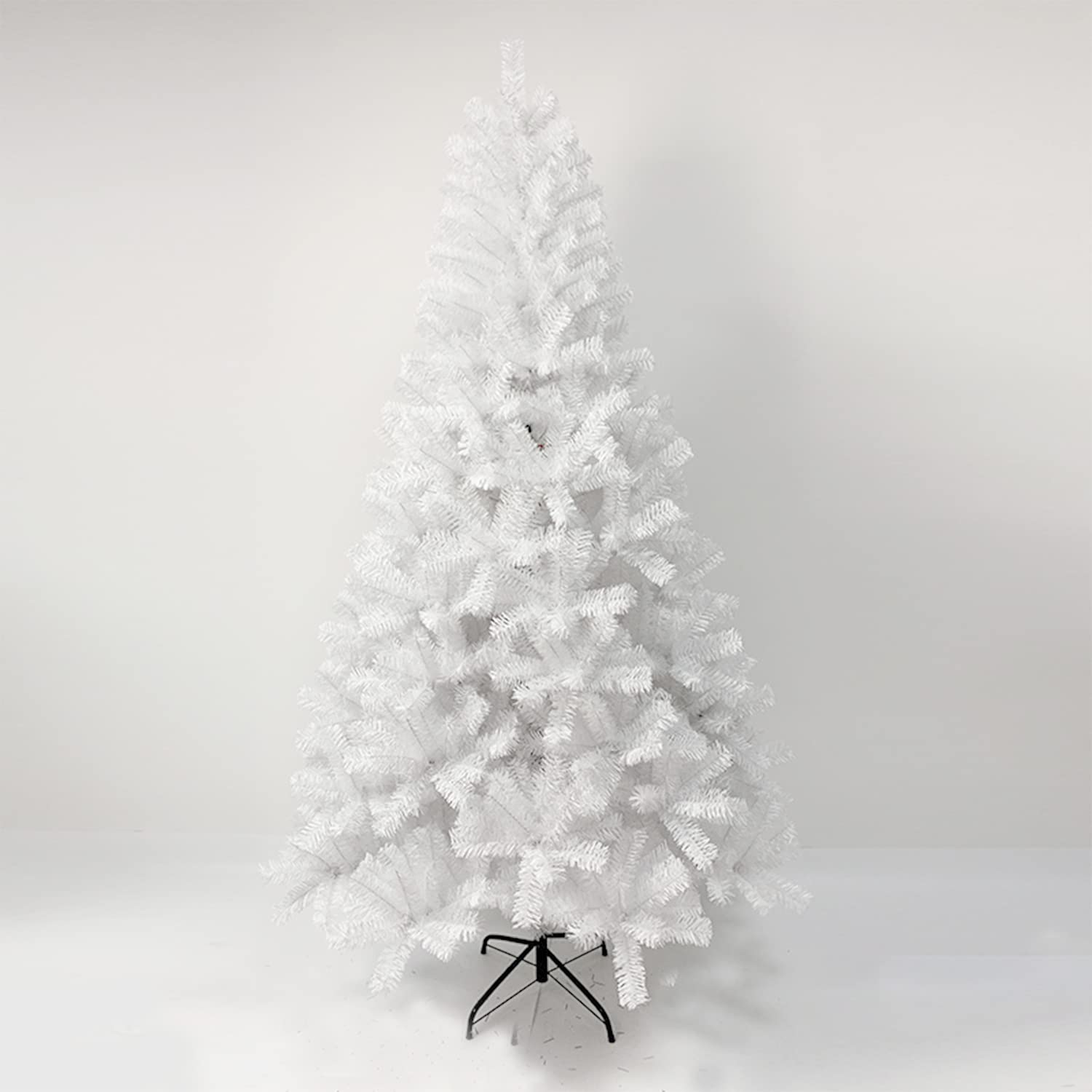 GREATOYAR Árbol de Navidad, Árbol de Navidad Artificial, Material PVC, Hogar Decoración para Navidad, con Soporte de Metálico, Fácil Montaje, Altura 210cm, Blanco