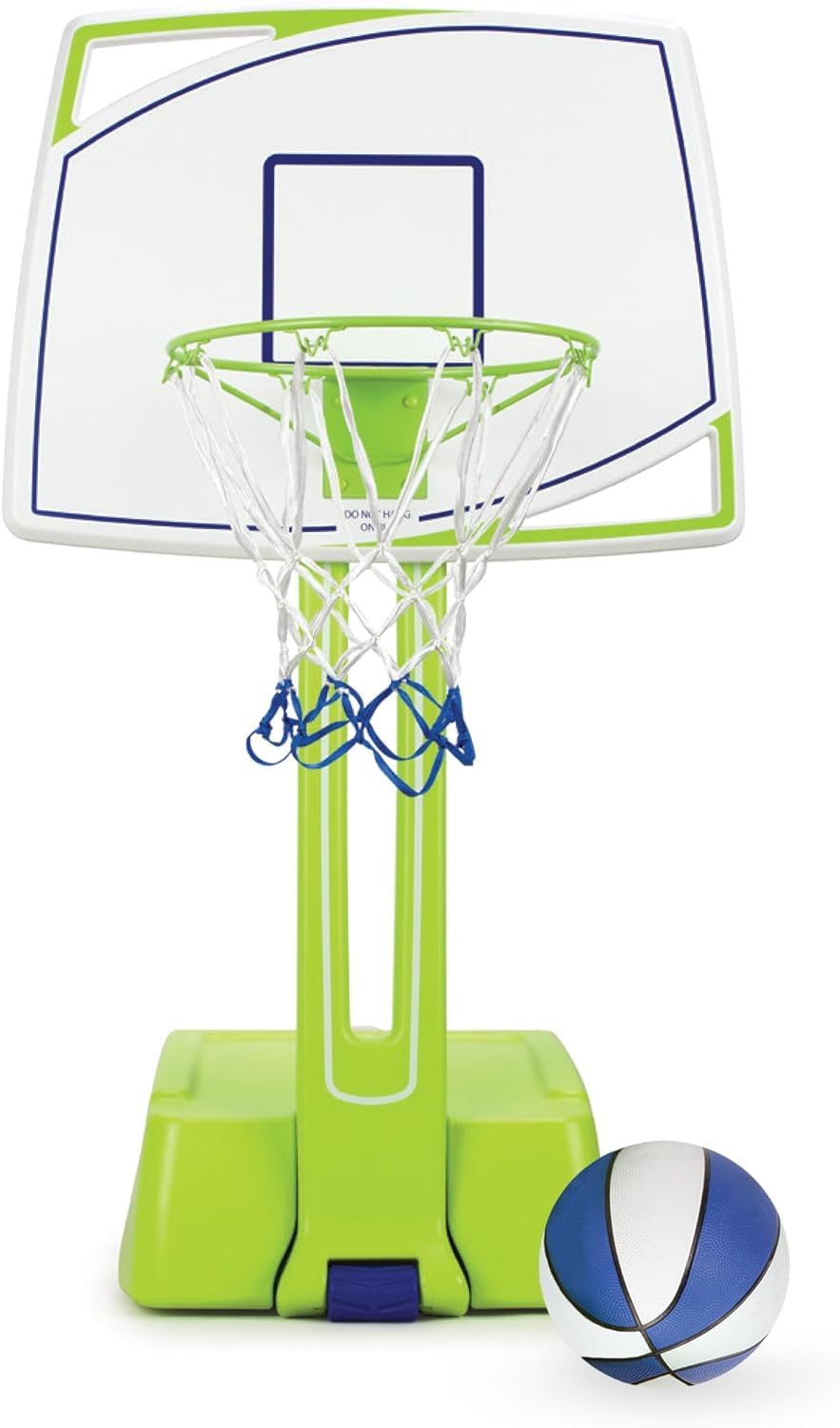 Equinox Outdoor Pool Basketball Hoop Set with Ball, Adjustable Height Poolside Goal with Stainless Steel Rim and Weighted Base