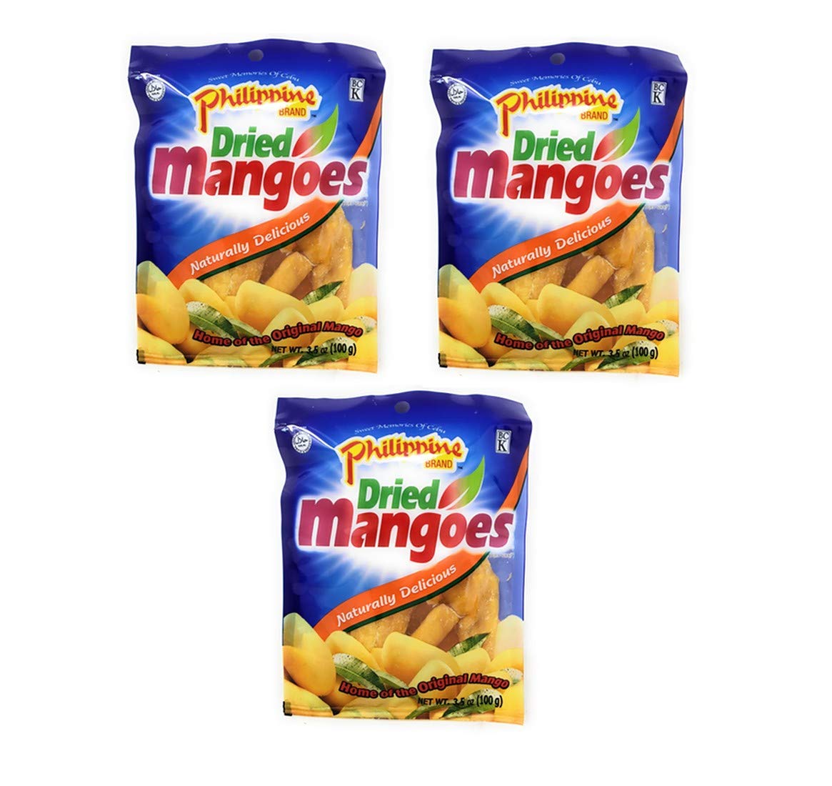 Philippine Dried Mangoes Naturally Delicious (3 Pack, Total of 10.5oz)