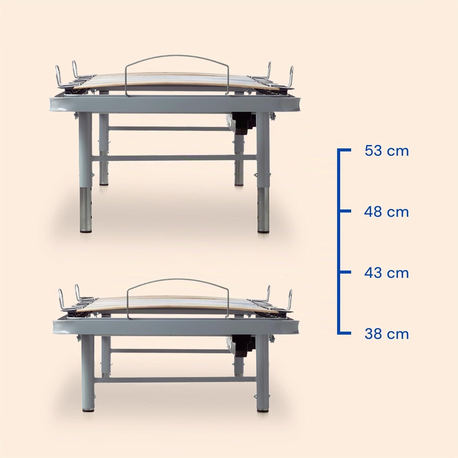 Geriafy - Cama Articulada Eléctrica Reforzada con Patas Regulables | Barandillas abatibles Resistentes (90x190 cm, Mando Inalámbrico)