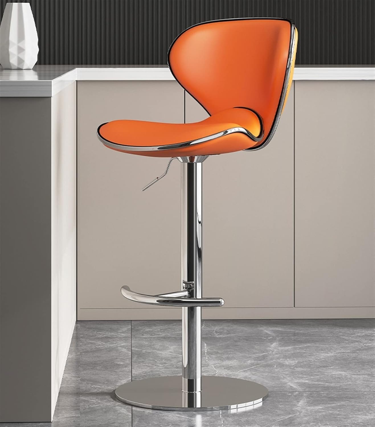 Leather Bar Stools Set of 2 Barstools Counter Height with