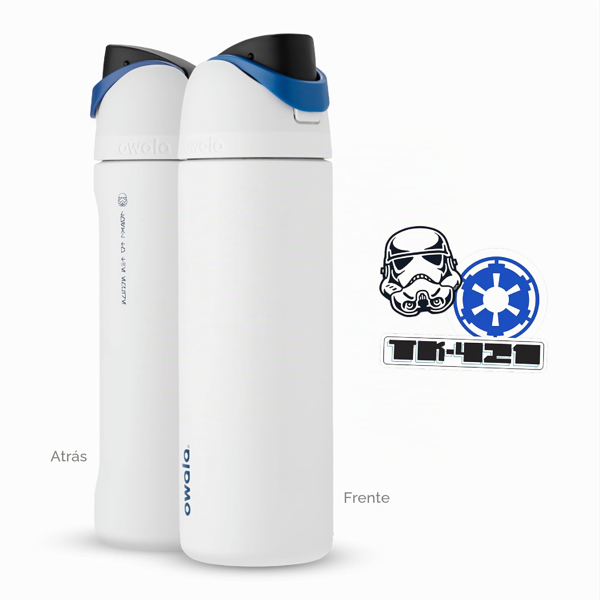Owala Star Wars FreeSip Botella de agua aislada de acero inoxidable con pajita para deportes y viajes, sin BPA, 24 onzas, Stormtrooper