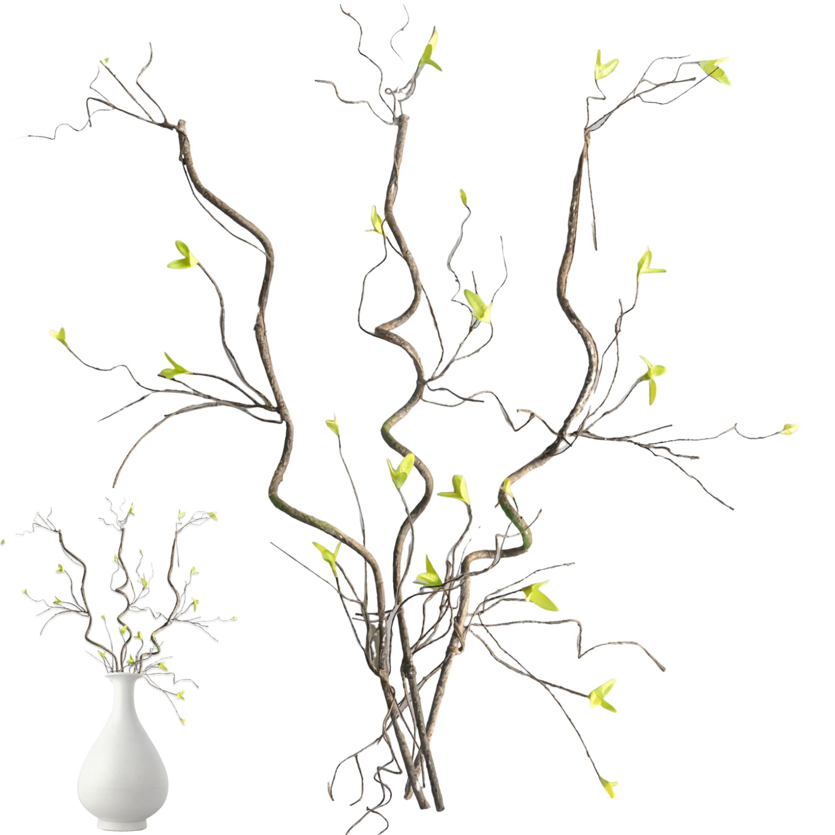 Licsaliwe Faux Branches for Vases - 3Pcs 35.4 Inch Lifelike Resin Twigs, Bendable for Flower Arrangement