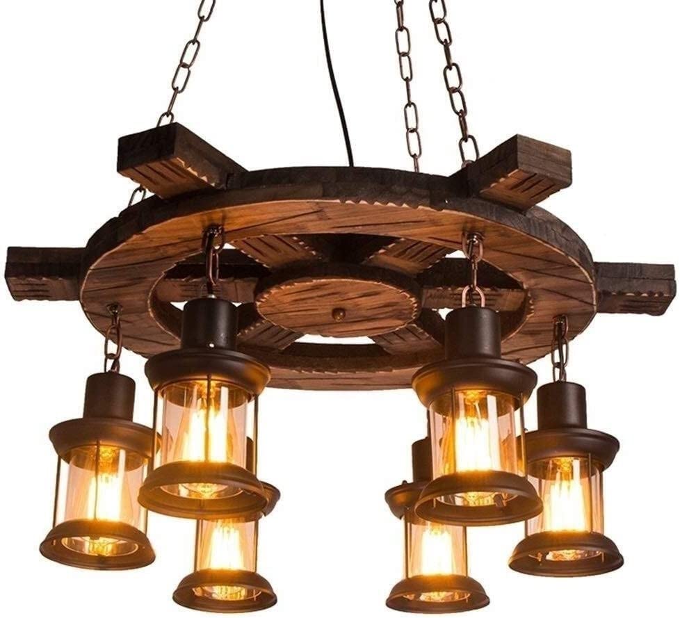 Lustre plafonnier LED marron luminaire suspendu vintage de salon