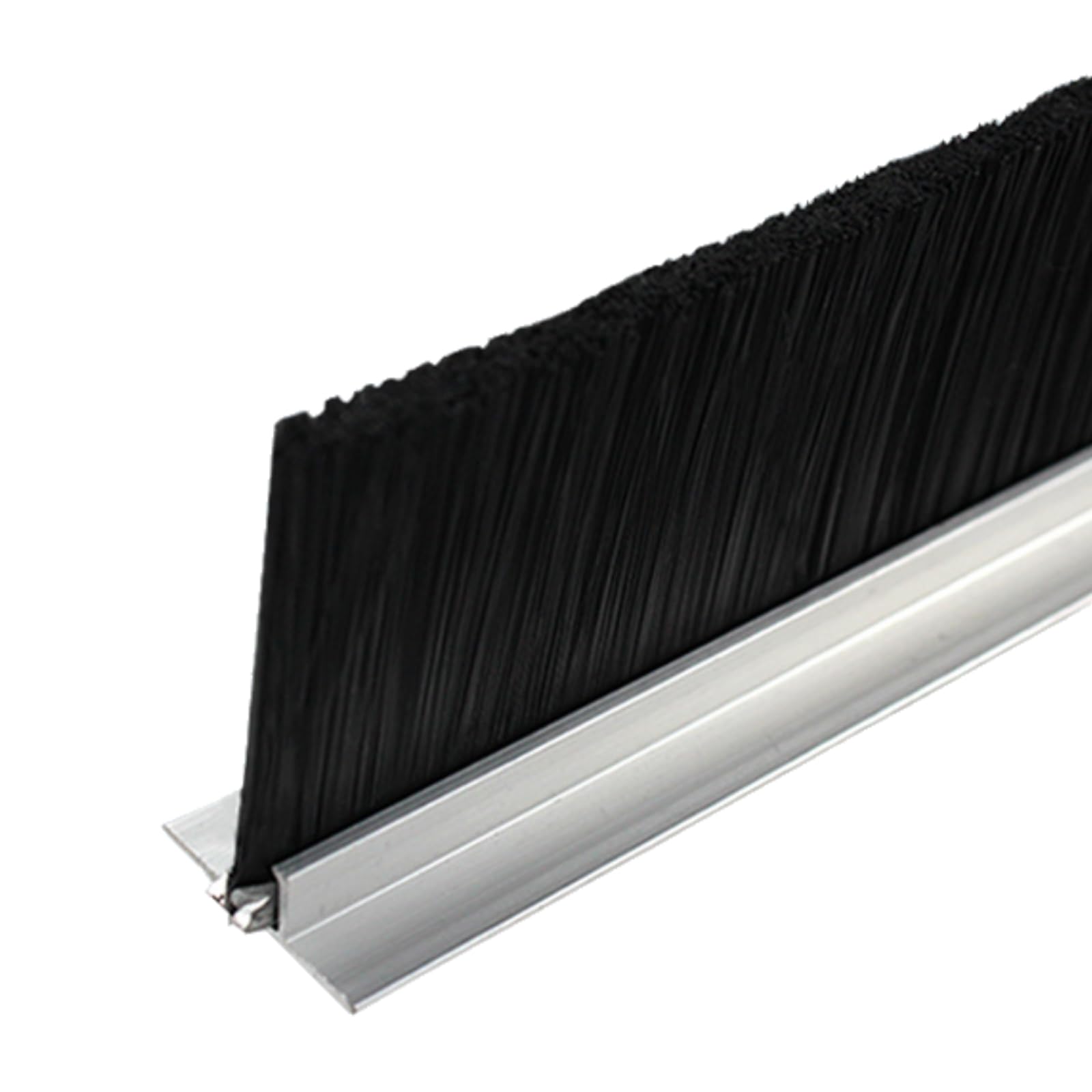 Aluminum Alloy Base Nylon Brush， Aluminum Alloy & PP Door Strip Brush H/F/T Type Silver 1m Length 10-300mm Height(Silver-t Type,80mm)