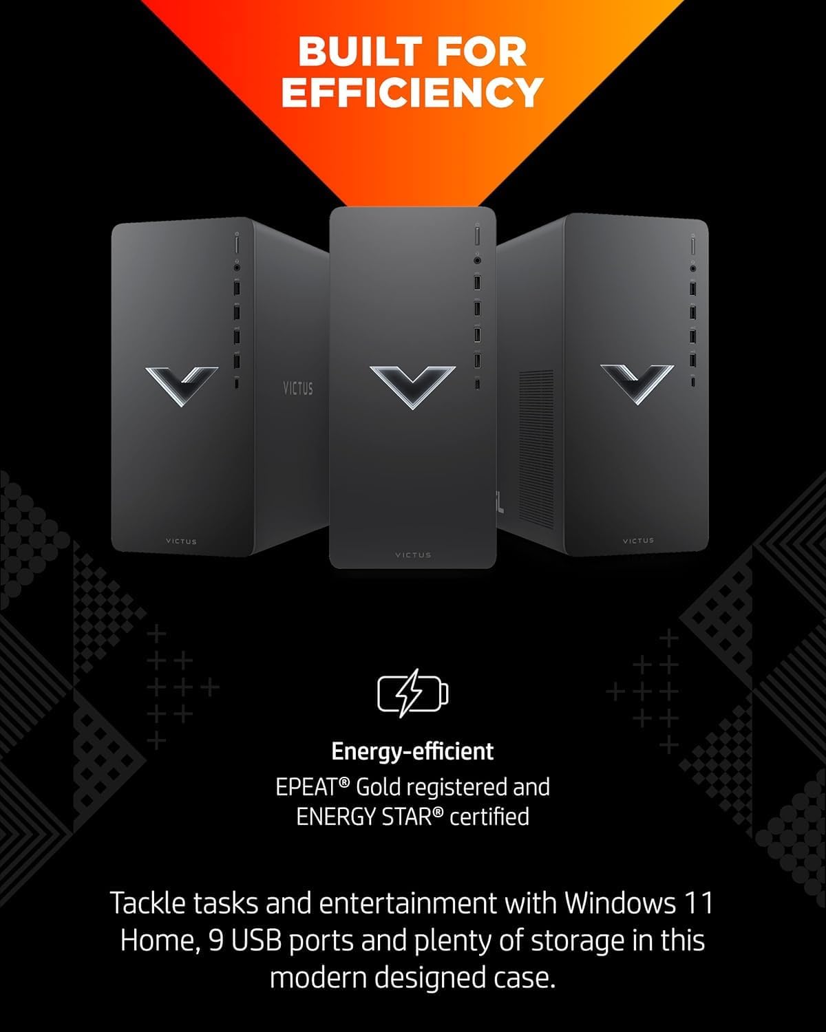 610M6fTizLL._AC_SL1500_ HP Victus 15L Desktop | Gaming PC | AMD Ryzen 5 5600G, Hex-Core Processor | 32GB RAM, 1TB SSD | AMD Radeon RX 6400 Graphics | WiFi 6 | Windows 11 Home | Mica Silver