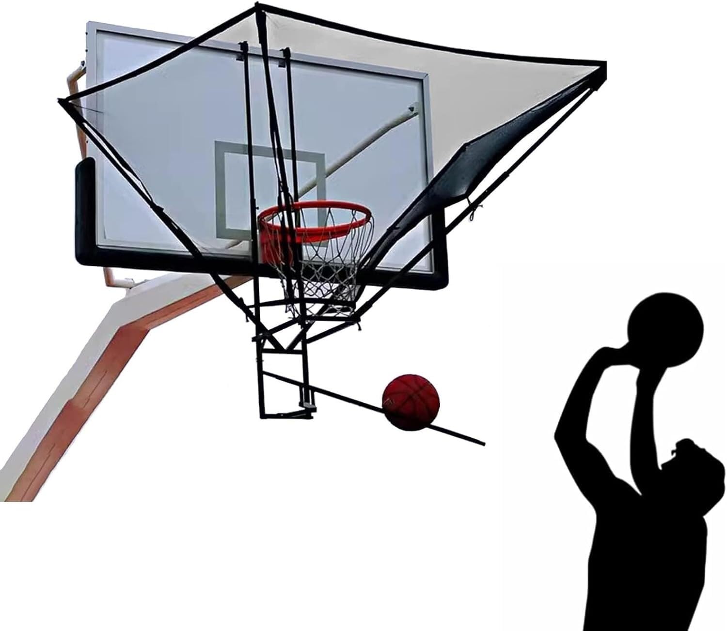 Cadeaux pour les amateurs de basket-ball : filet de recyclage de tir pliable suspendu au panier