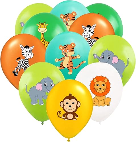 48 globos de animales de safari de la selva globos de látex de 120in para niños baby shower selva safari animales temáticos fiesta de cumpleaños