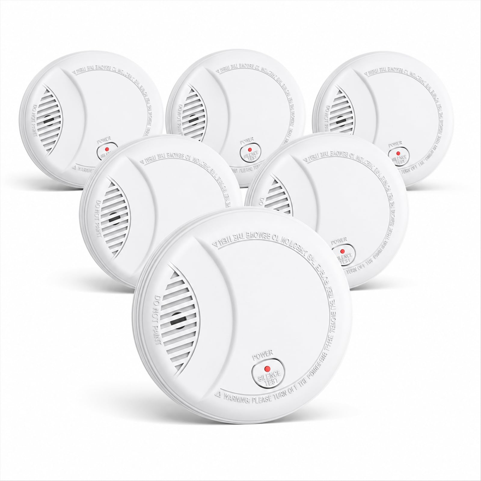 Smoke Detector, Fire Alarm Smoke Detector 10 Years with Replaceable 9V Battery, Low Battery Alarm, Certified According to EN14604, 6 PCS-image-25