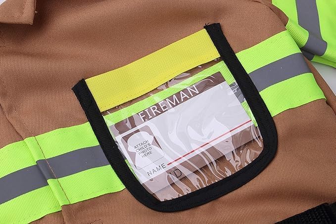 Miniatura 3 de yolsun disfraz de bombero para niños y niñas, 7piezas