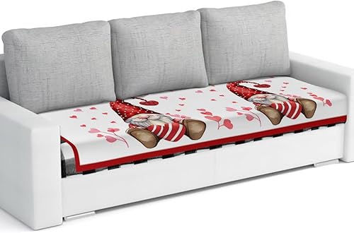Fundas de cojín elásticas para sofá de San Valentín, diseño de gnomos rojos de San Valentín, seccionalindividualLT, funda para muebles con parte