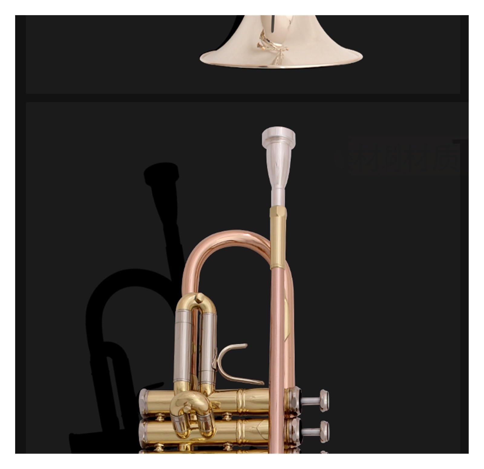 Trompete Trompete aus Phosphorbronze und Stimmrohr aus weißem Kupfer B-Dreitontrompete für Anfänger und professionelle Auftritte