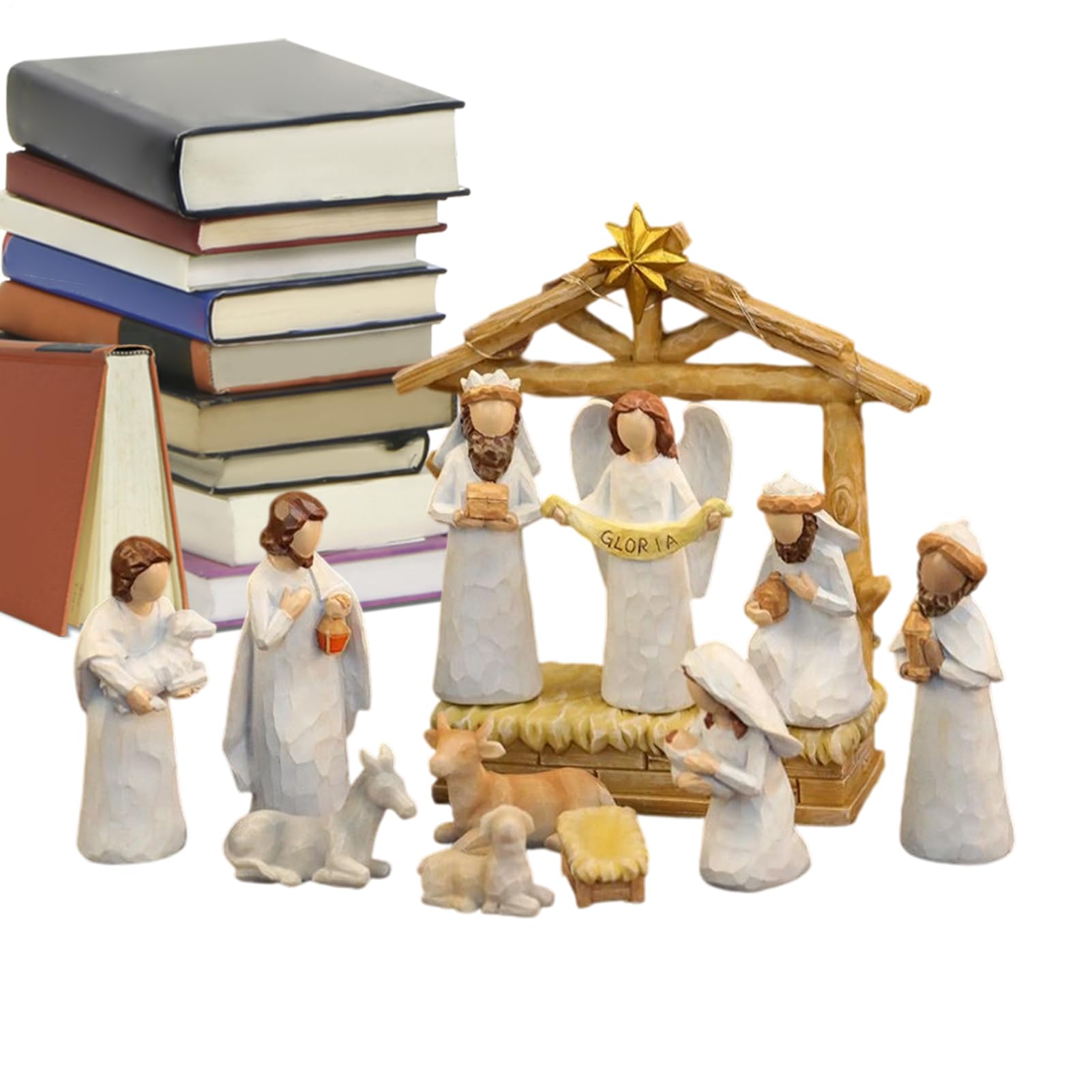 Ensemble Crèche Noël Statue De Crèche Religieuse Figurines Décoration