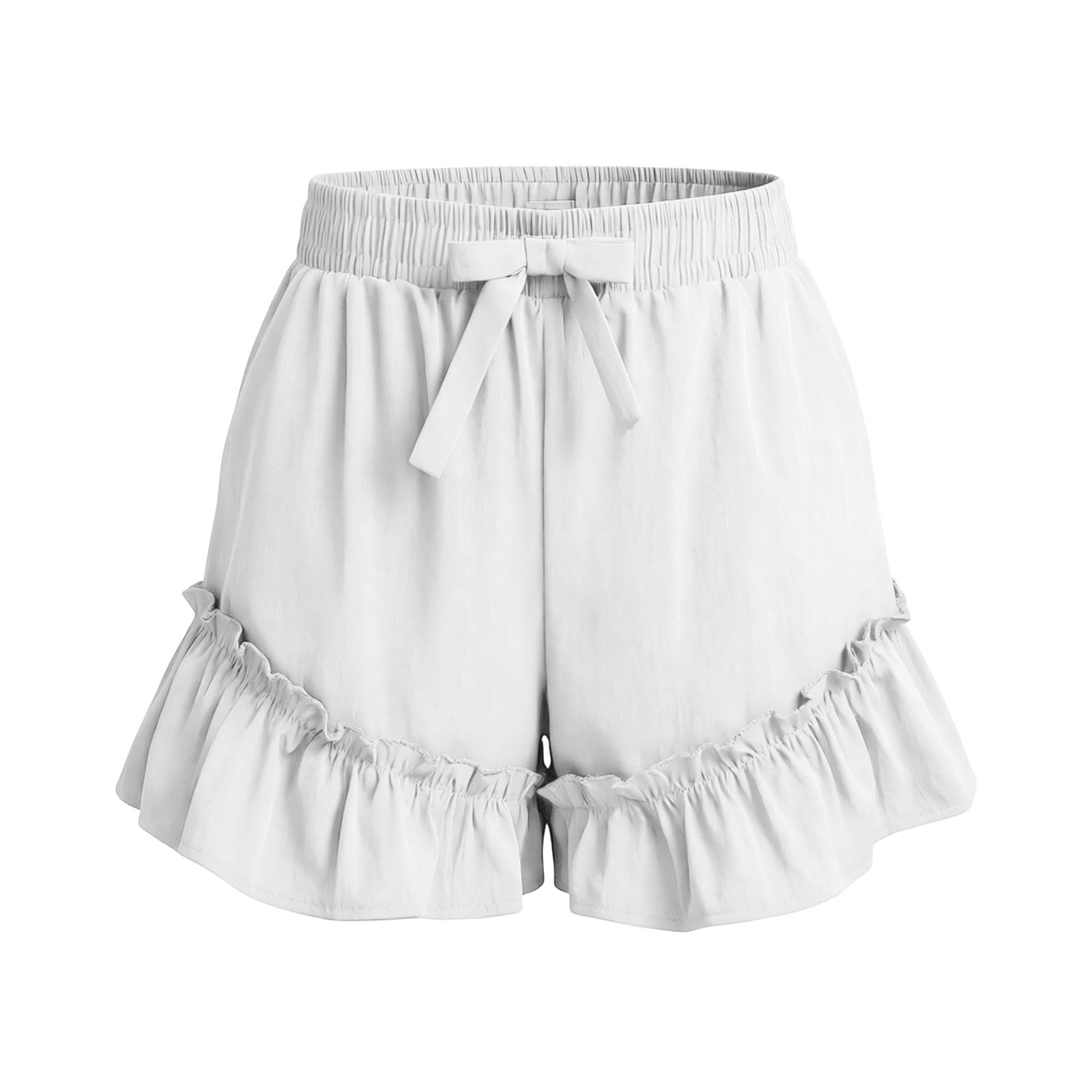 Lino Pantaloncini Donna con Tasche Elastico in Vita Tinte Unite Abbigliamento Donna Estivo Pantaloni Corti Classic Basic Traspirante Shorts da Casa Spiaggia Viaggi