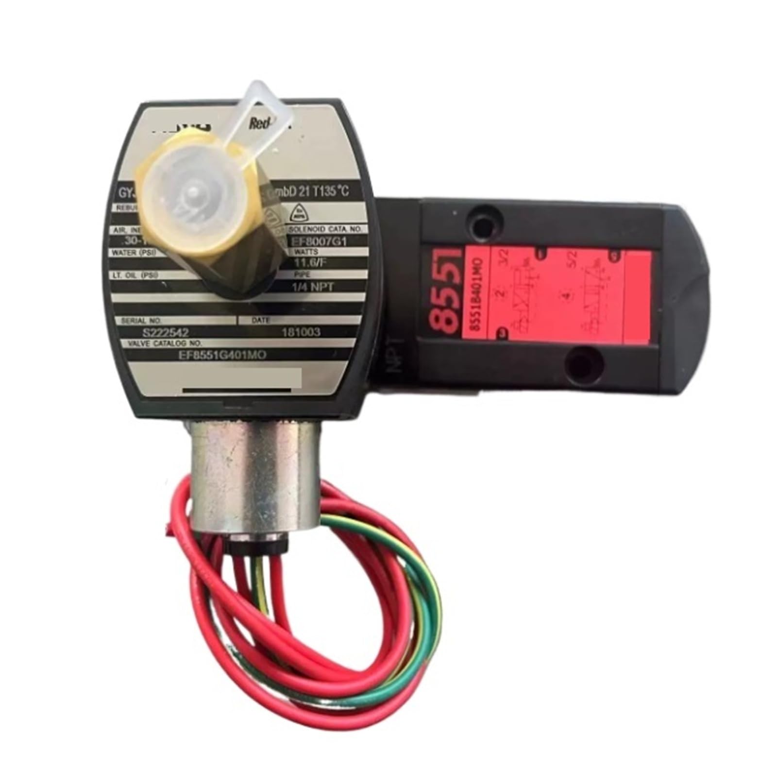 Dsfyaqilh 220Vac Solenoid Valve Ef8551g401mo 24Vdc/ Two-Position Five-Way Solenoid Valve(220Vac)