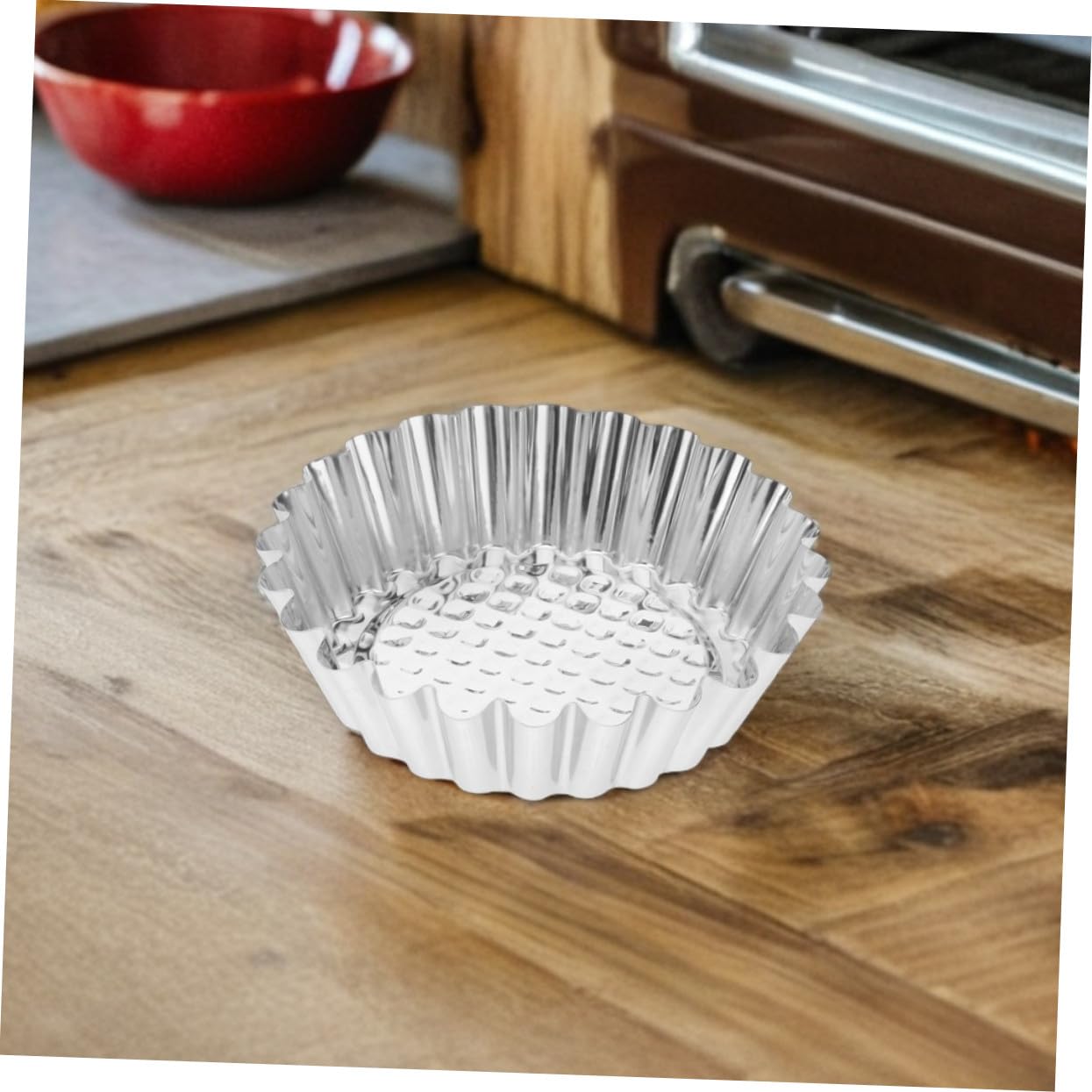 SOLUSTRE 30 Stück Teiliges Mini Kuchen Backform aus Edelstahl Runde Förmchen mit Dekorativem Geriffeltem Rand Stabile Kuchen Muffinformen zum Backen von Törtchen Muffins und Gebäck